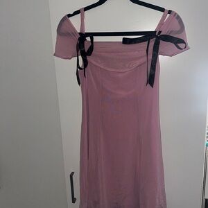 Kimchi Blue Pink Mini Dress with Black Accents